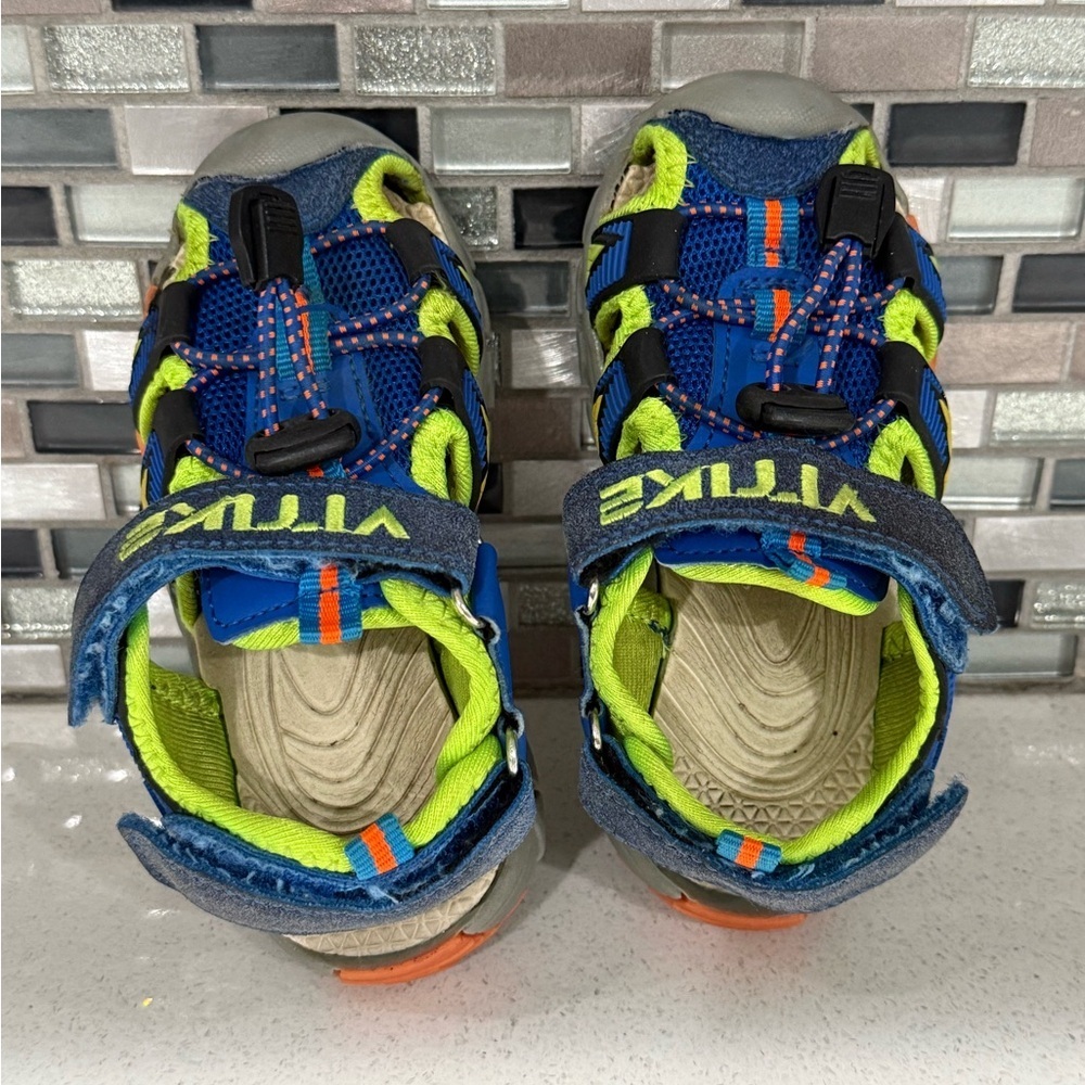 Bundle of 2 items /Kids Outdoor Sandals/Black & Blue and Green/boy size 6 - Picture 7 of 15